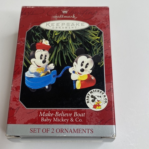Vintage Minnie Mouse and Baby Mickey HALLMARK KEEPSAKE Lot 2 Christmas Ornaments - Picture 9 of 10